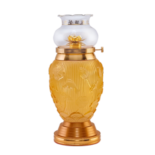 八吉祥琉璃油灯家用莲花液体酥油灯盏供佛灯佛前燃油长明灯供灯