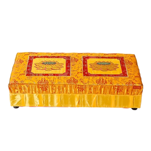 双人精品拜垫拜凳打坐蒲团家用礼佛跪垫 实木跪垫方形莲花禅修垫