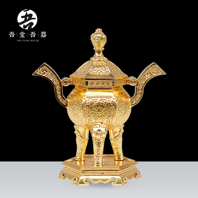 2025黄铜五供摆件佛具用品大全供佛烛台家用佛前供具花瓶香炉