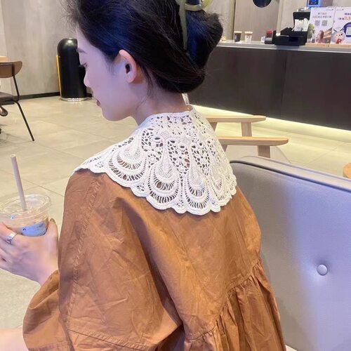 复古蕾丝镂空钩花网纱披肩百搭