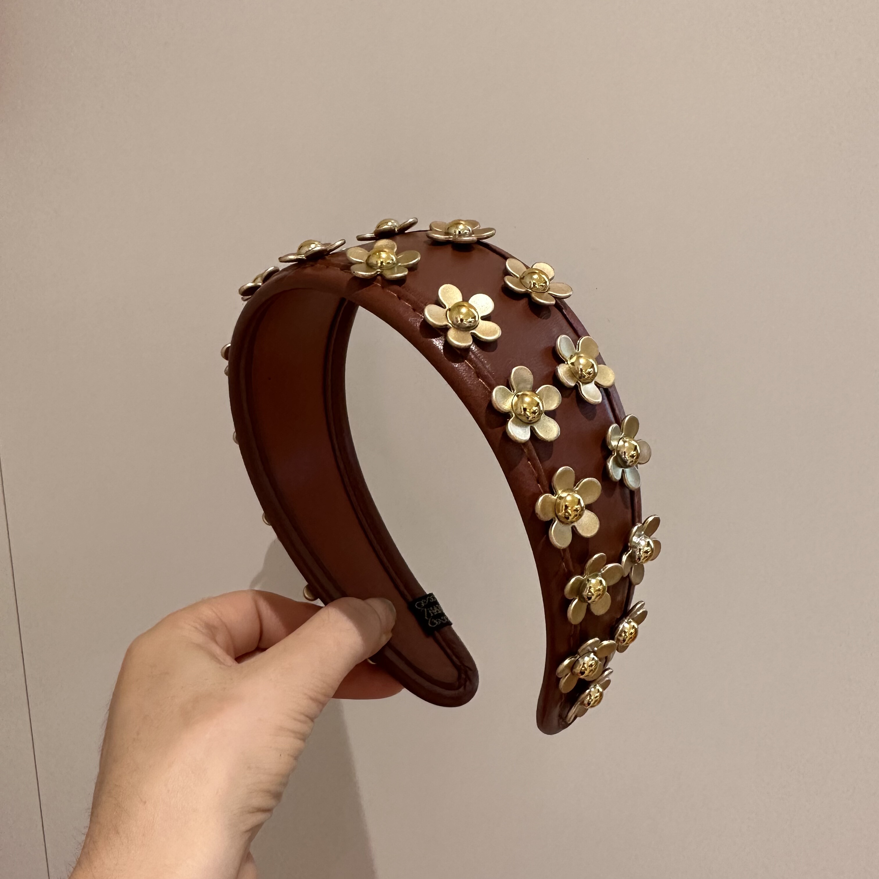 秋冬高级感咖色发箍花朵气质头箍时尚百搭宽边发卡复古文艺头饰女