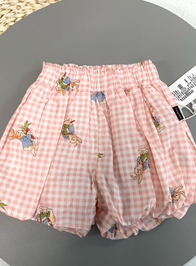 06131承X女童夏季纯棉质双层可爱花苞裤儿童薄款灯笼裤短裤
