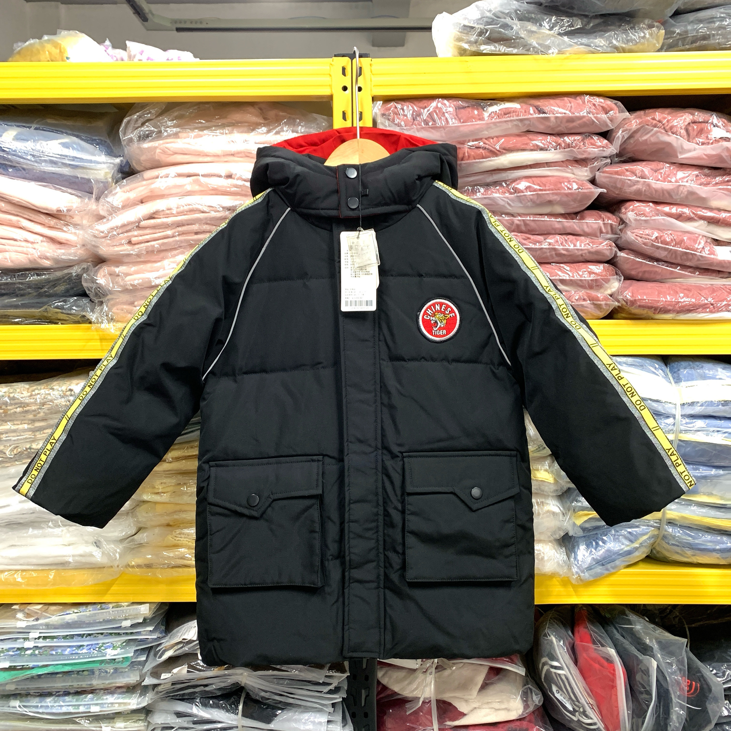 03EB专柜正品男童秋冬羽绒服儿童保暖冬装中长款连帽外套120-140