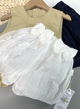 06161承X女童夏季高级双层可爱花苞裤纯棉内里儿童薄款灯笼裤短裤