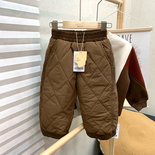 宝宝厚棉裤 男女童百搭长裤 森系加厚夹棉休闲裤 菽子木儿童秋冬新款