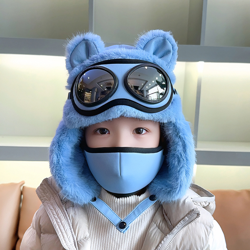 雷锋帽女宝中大童保暖防风帽