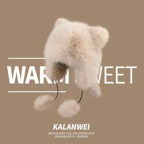 浣熊帽子儿童护耳帽美洲貉子毛雷锋霸王帽冬季保暖男女儿童成草