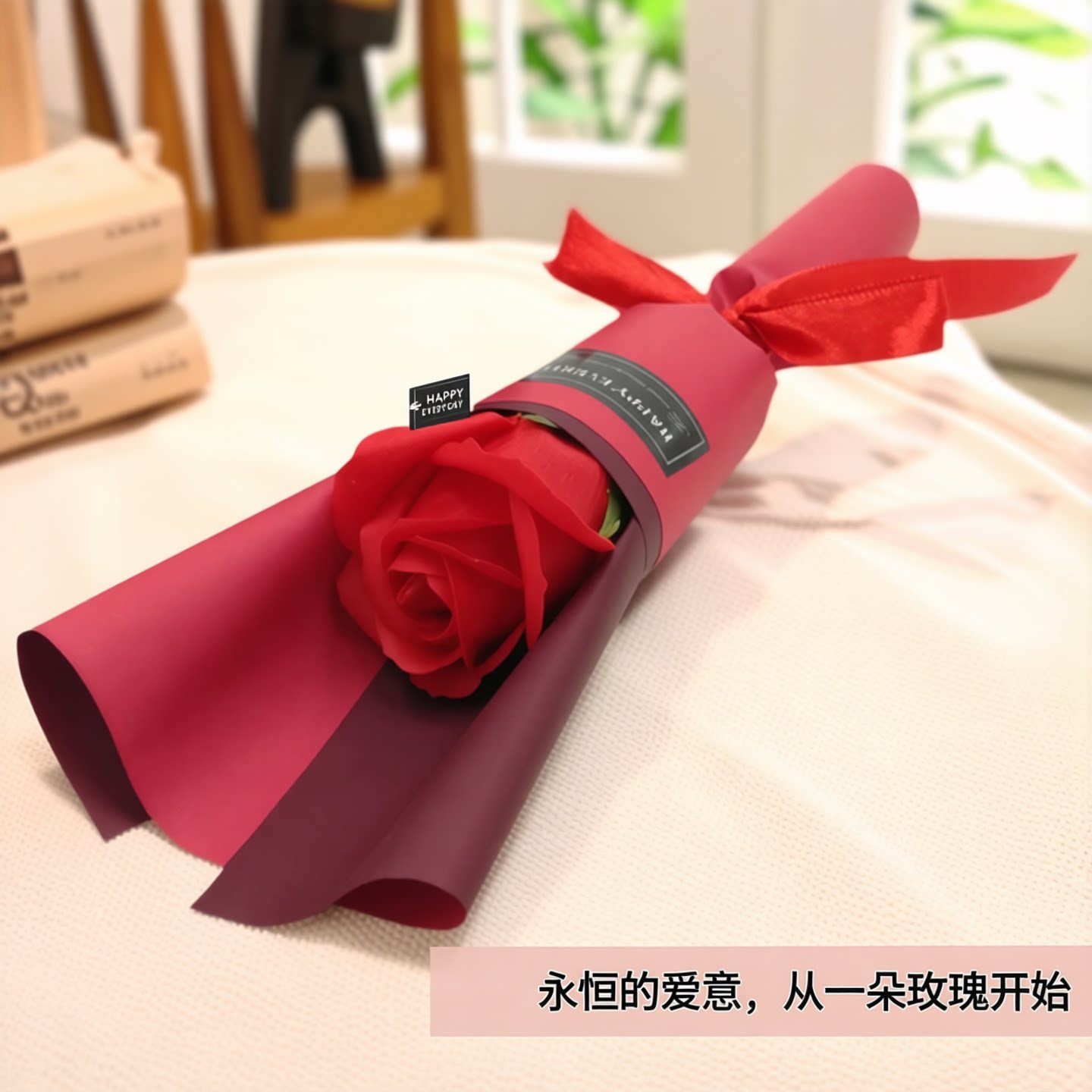 情人节单支香皂玫瑰花康乃馨仿真花微商地堆公司活动小礼品肥皂花