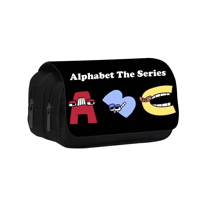 新品游戏周边Alphabet Lore双层笔袋字母传说印花学生铅笔文具袋