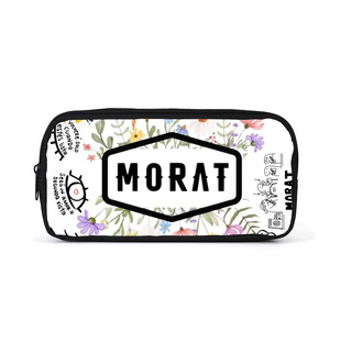 跨境新款MORAT乐队印花笔袋大容量多功能学生文具袋中小学校笔盒