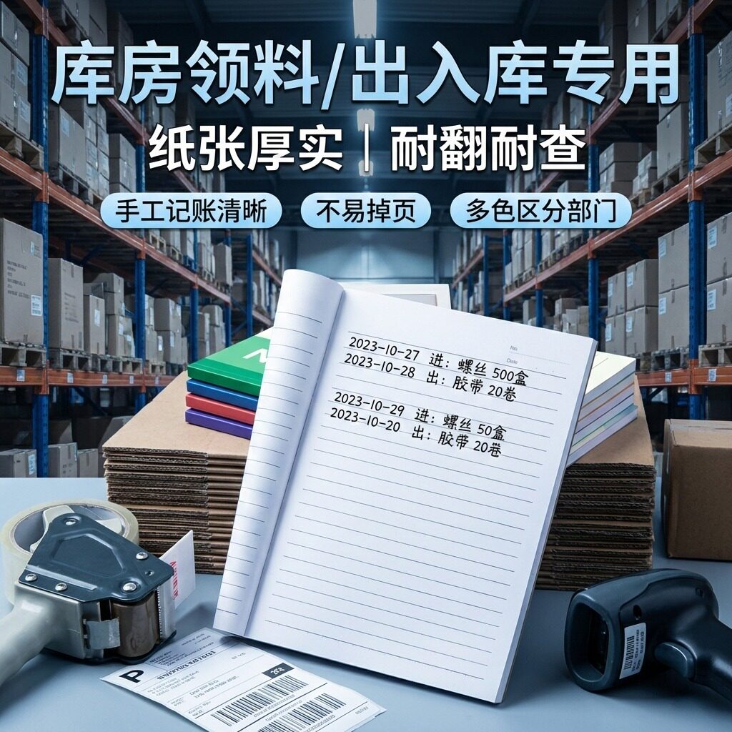特厚纸张】库房领料出入库记录本