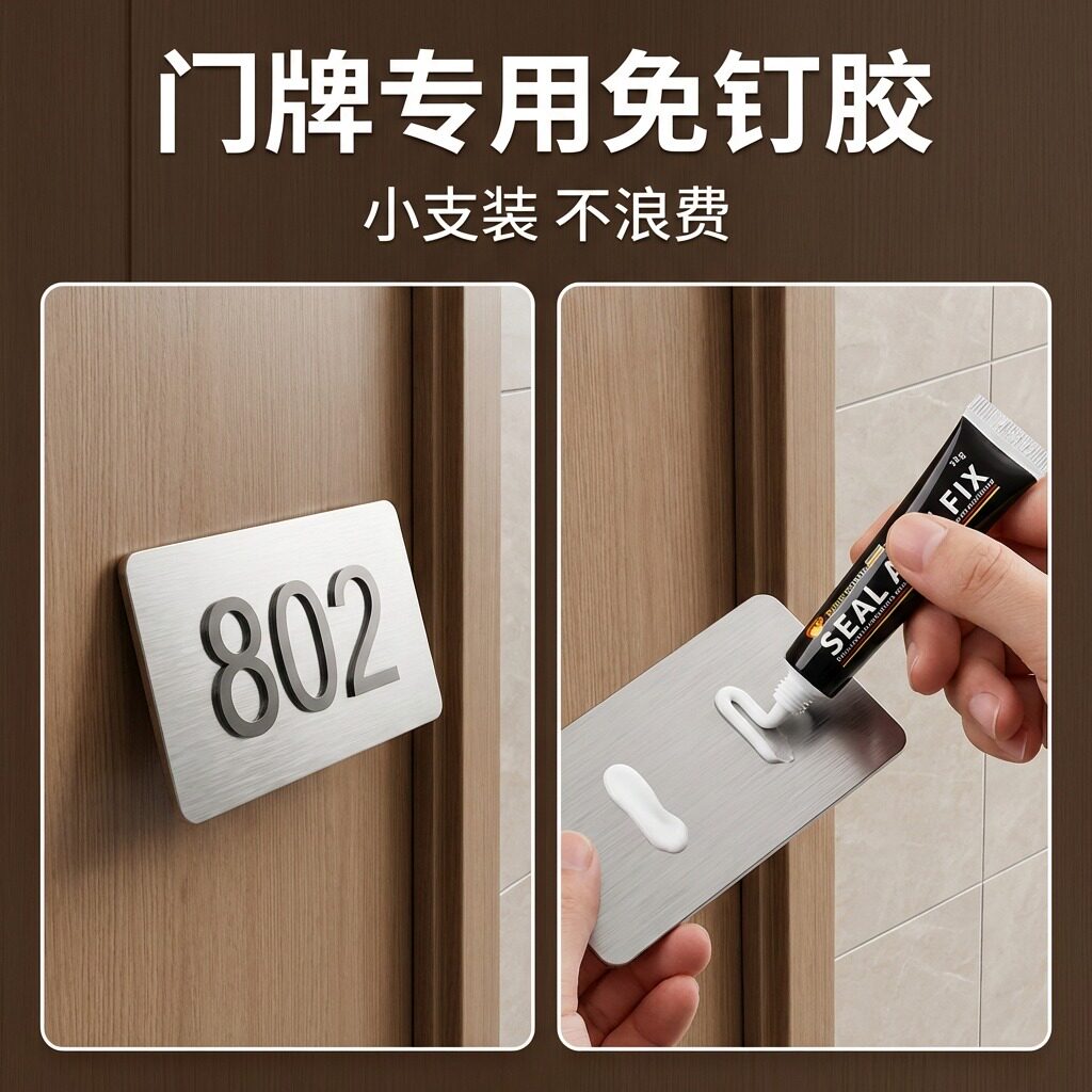 门牌专用免钉胶强力胶万能胶水代钉胶多功能墙面瓷砖门窗挂钩置物架高