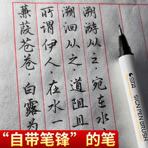 STA斯塔秀丽笔软笔书法练字专用签名签字笔大楷中楷小楷字钢笔美术生字帖笔软头自带笔锋的中性笔毛笔抄经