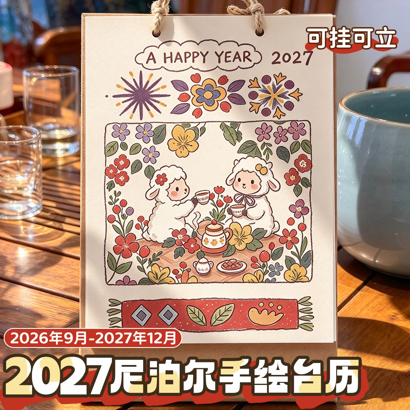 2027尼泊尔手绘日历新款创意台历