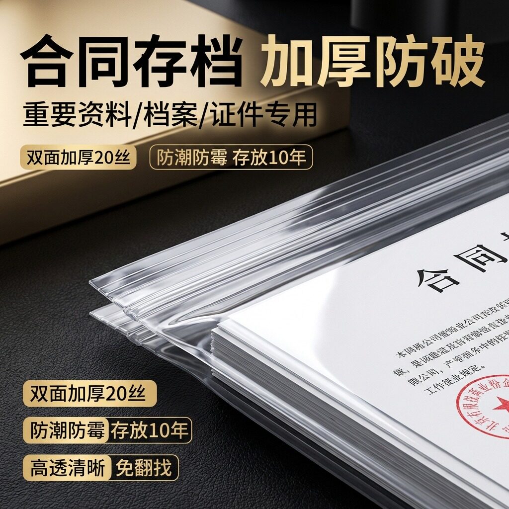 a4透明文件袋密封袋塑料合同档案