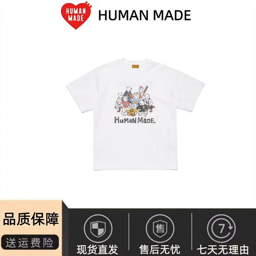 HUMANMADE棒球小熊印花短袖T恤女