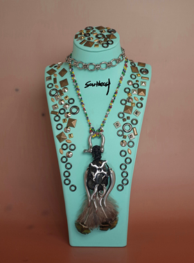 重工项链毛衣链可调节多种戴法