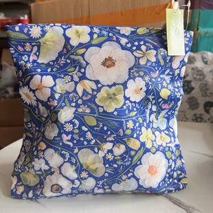 雅詩蘭黛花卉布藝折疊拉鏈化妝包折后約28x13cm不折約28x23cm