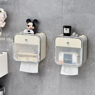 卫生间厕纸盒厕所纸巾盒壁挂式 抽纸盒浴室卫生纸置物架防水免打孔
