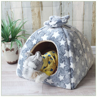 Small and medium -sized dog house in dog nest cat nest pet nest house teddy dog house dog bed four seasons winter and summer dual -use Mongolian bag