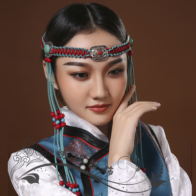 演出串珠皮绳可用长链蒙古头饰