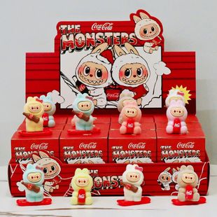 网红爆款盲盒泡泡玛特可乐植绒拉布布公仔labubu盲盒儿童玩具