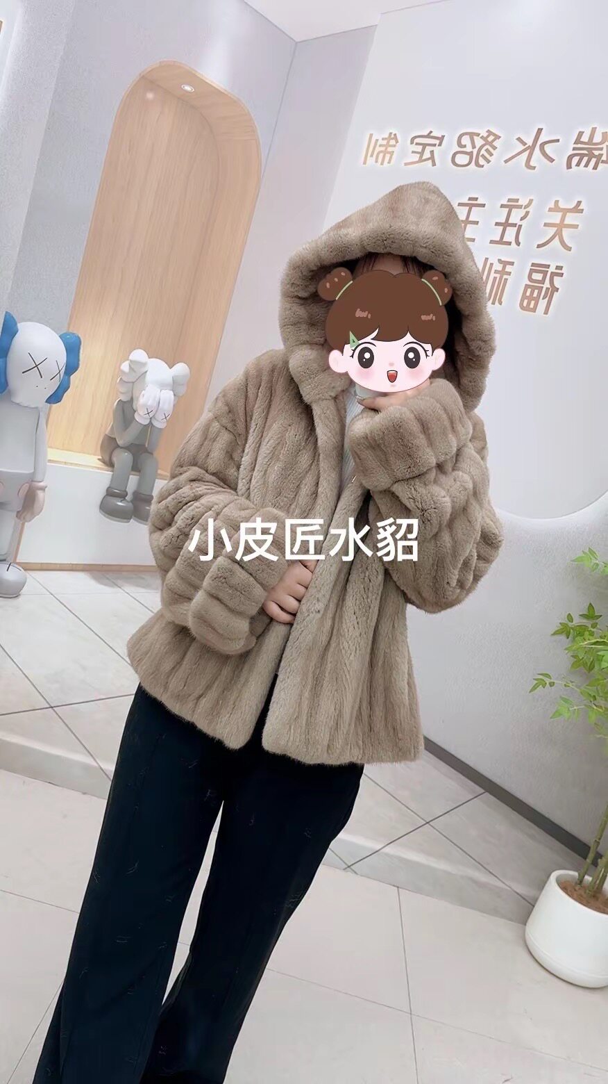 进口天鹅绒金牌短二帕斯条小母貂全抽分刀 休闲时尚女装帽