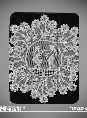 原创小众花间舞步第11代2025款air7ipadpro11寸三折ipad壳防弯y折亚克力平板壳9代10.2寸air5带笔槽