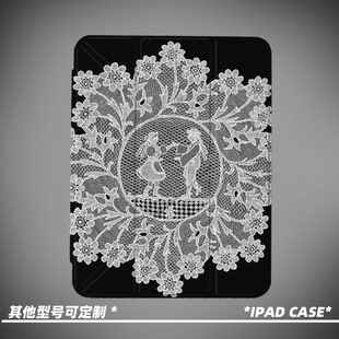 原创小众花间舞步第11代2025款air7ipadpro11寸三折ipad壳防弯y折亚克力平板壳9代10.2寸air5带笔槽