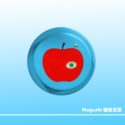卡通可爱苹果Magsafe磁吸手机壳气囊支架苹果吸附伸缩磨砂可拆卸