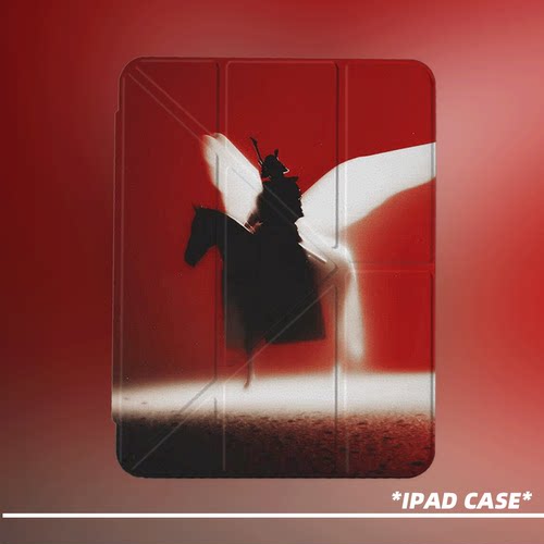 原创氛围感红翼武士马第11代2026款air8ipadpro11寸三折ipad壳防弯y折亚克力a16平板壳9代10.2寸air7带笔槽