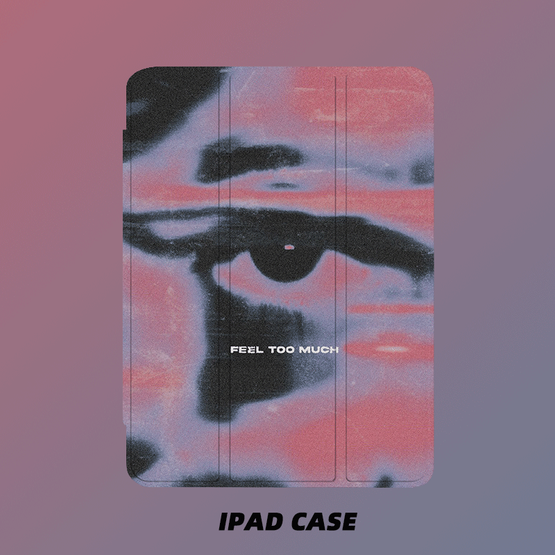 小众高级感热恋赤诚眼睛适用于苹果2024款air6ipadpro11寸三折ipad保护壳9代10.2寸/air4/5/mini6带笔槽