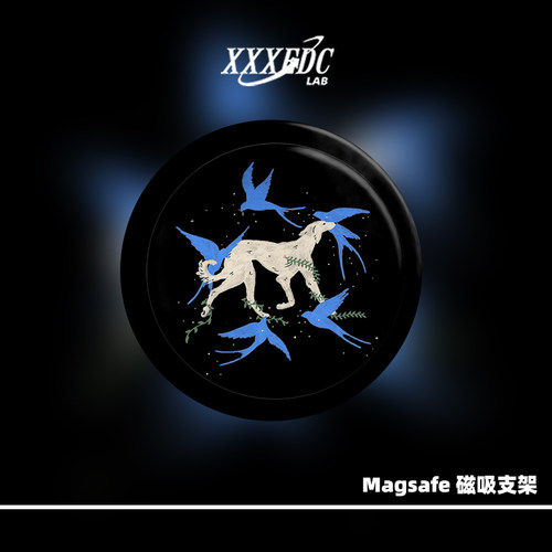 原创飞鸟小狗Magsafe磁吸手机壳气囊支架苹果吸附伸缩磨砂可拆卸