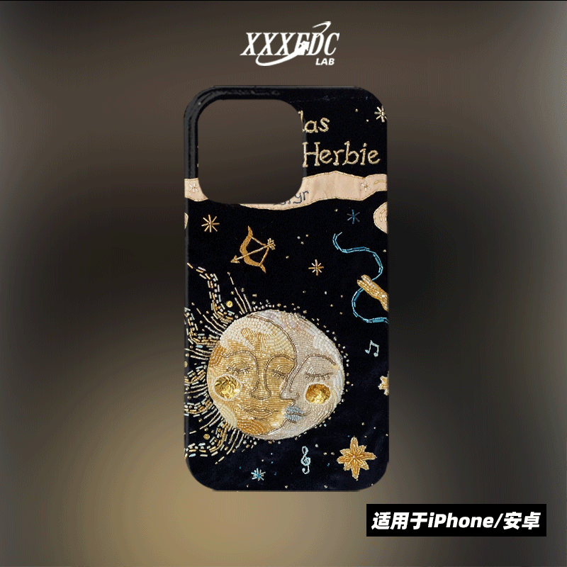 原创小众艺术中古太阳神iphone17promax手机壳16软15p全包亮面硬壳苹果14pro磨砂软壳适用于华为pura70