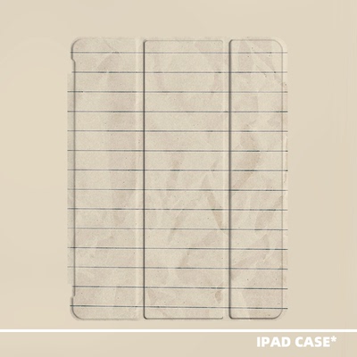 原创小众艺术褶皱纸张适用2026款air8ipadpro11寸三折ipad壳防弯亚克力平板壳9代10.2寸air4/5mini7带笔槽