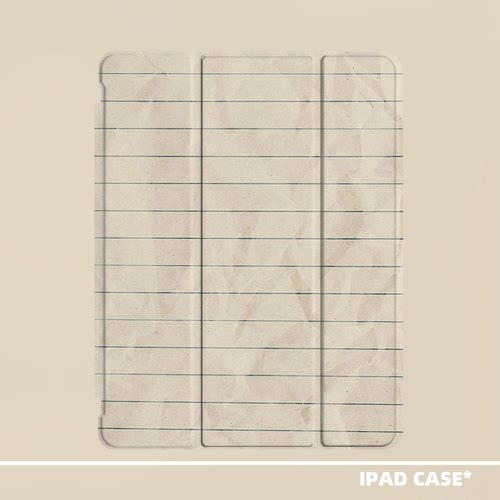原创小众艺术褶皱纸张适用2026款air8ipadpro11寸三折ipad壳防弯亚克力平板壳9代10.2寸air4/5mini7带笔槽