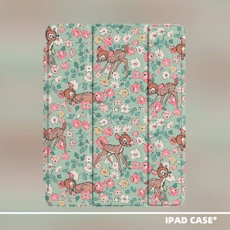 原创小众艺术复古梅花鹿适用11代2025款air7ipadpro11寸三折ipad壳防弯亚克力平板壳9代10.2寸mini7带笔槽