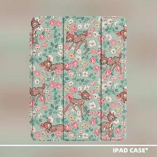 原创小众艺术复古梅花鹿适用11代2025款air7ipadpro11寸三折ipad壳防弯亚克力平板壳9代10.2寸mini7带笔槽