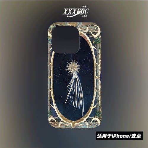 原创简约小众手绘艺术烟火iphone17promax手机壳16/air/15p全包亮面硬壳苹果14pro磨砂软壳适用于华为pura70