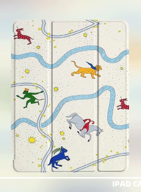 原创小众艺术中古色彩适用11代2025款air6ipadpro11寸三折ipad壳防弯亚克力平板壳9代10.2寸air5mini7带笔槽