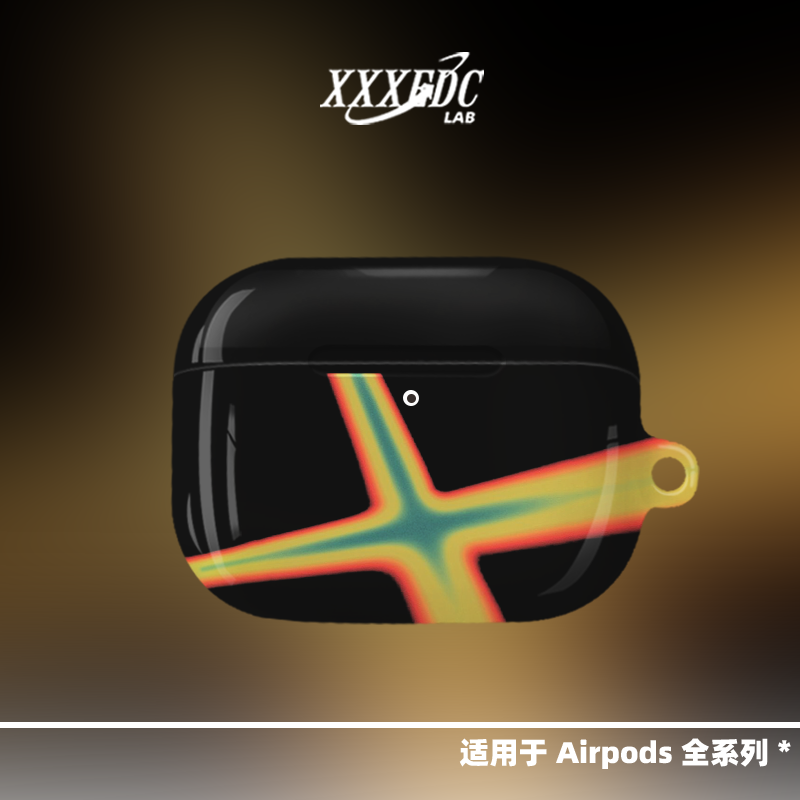 原创简约小众高级感暗黑十字星芒适用airpods4代苹果无线蓝牙耳机保护套airpods pro2/3代保护壳2代亮面硬壳