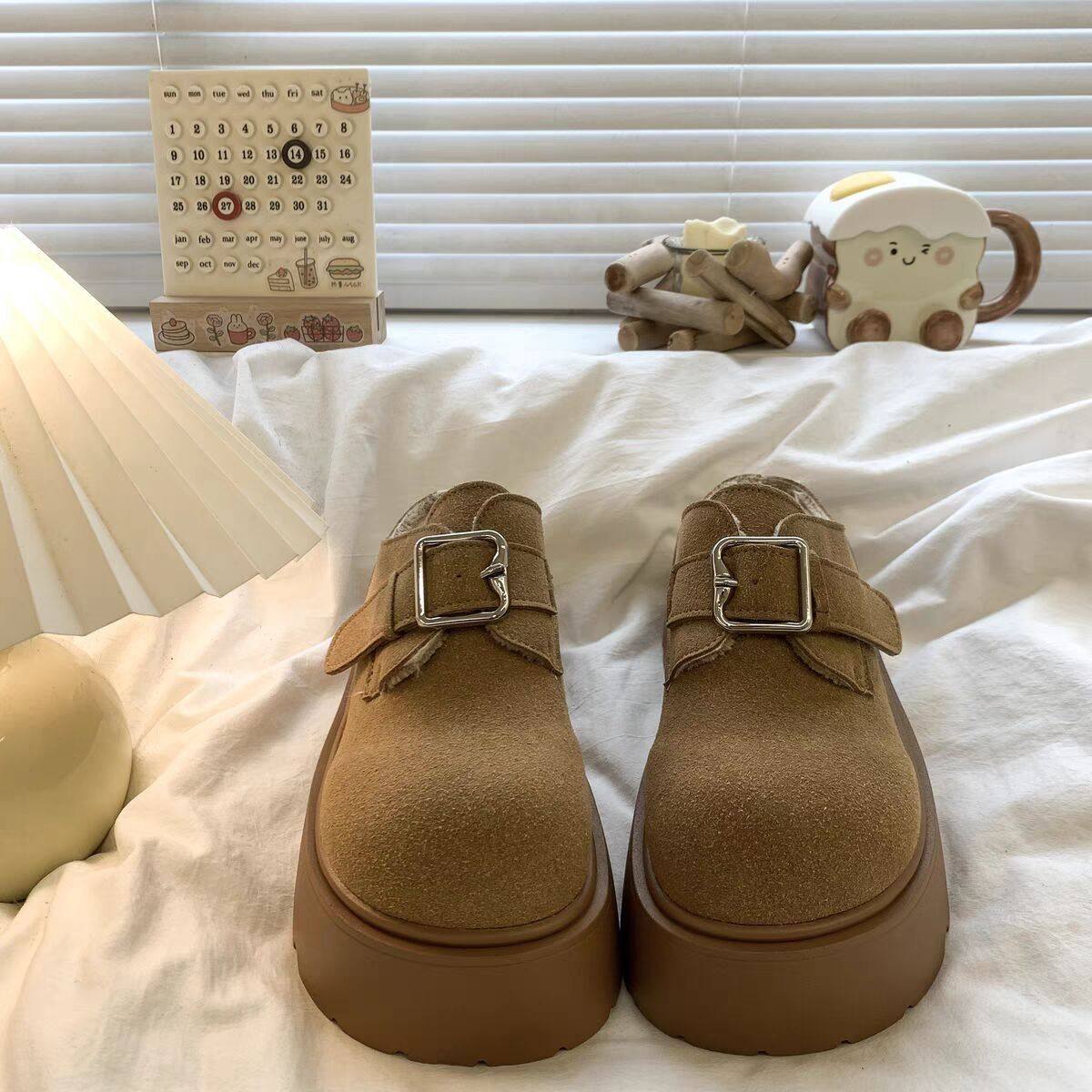 勃肯鞋女2025春季新款圆头套脚厚底复古博肯鞋女鞋潮,女鞋,勃肯鞋/软木鞋,淘宝优惠券,粉丝福利购,淘宝优惠卷