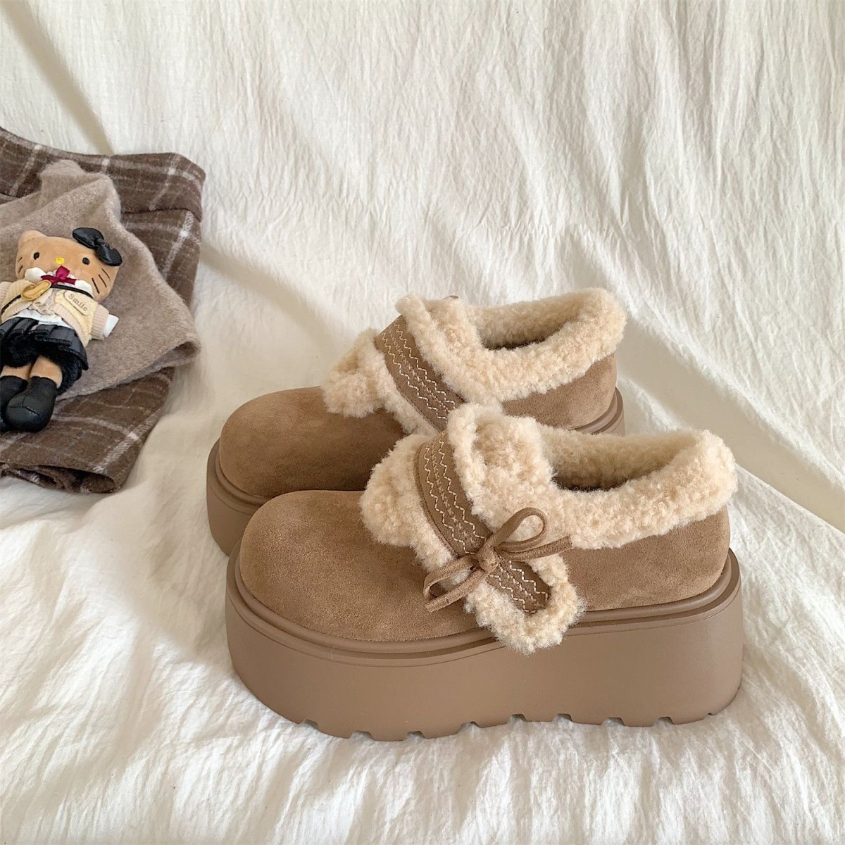复古厚底勃肯包头半拖鞋女2025秋冬新款外穿懒人一脚蹬棉拖鞋,女鞋,时尚雪地靴,淘宝优惠券,粉丝福利购,淘宝优惠卷
