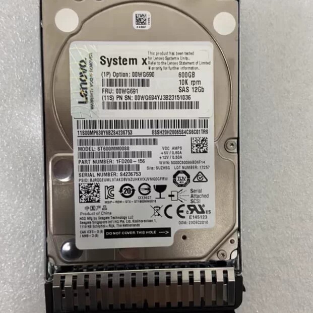 联想x240 M5 00WG690 00WG691 600G 10K 2.5 12GB刀片服务器硬盘