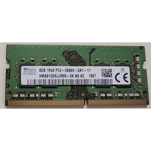 SKhynix海力士 8GB 1RX8 PC4 2666V-S笔记本内存条HMA81GS6JJR8N