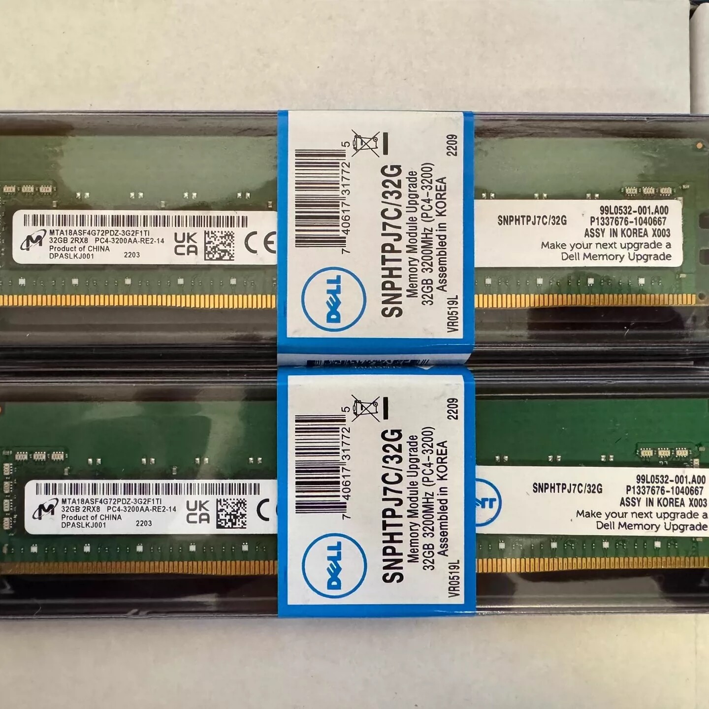 DELL/戴尔 SNPHTPJ7C/32G 32GB 2RX8 PC4-3200AA-R 服务器内存