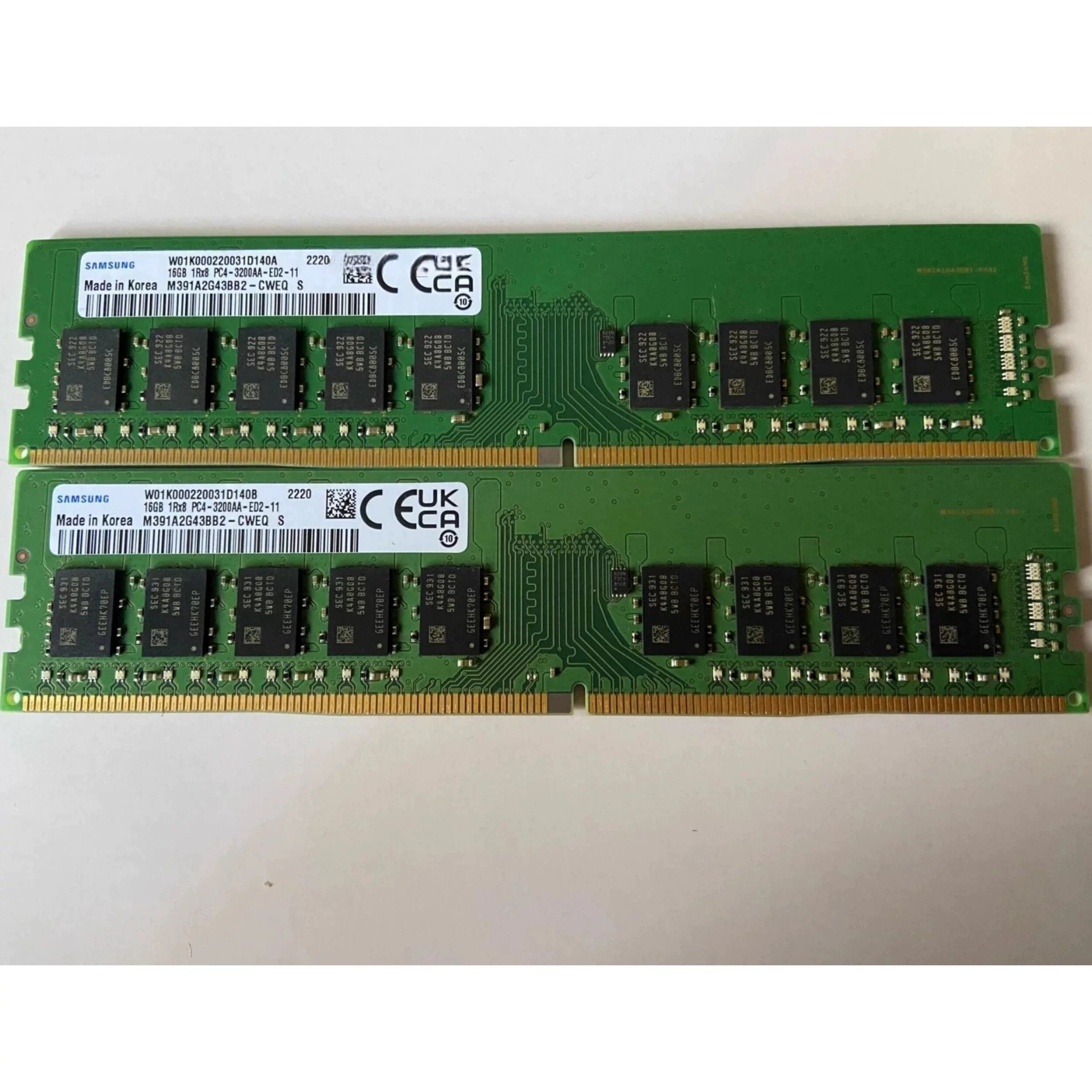 三星16G 1RX8 PC4-3200AA-ED2 纯ECC M391A2G43BB2-CWE服务器内存