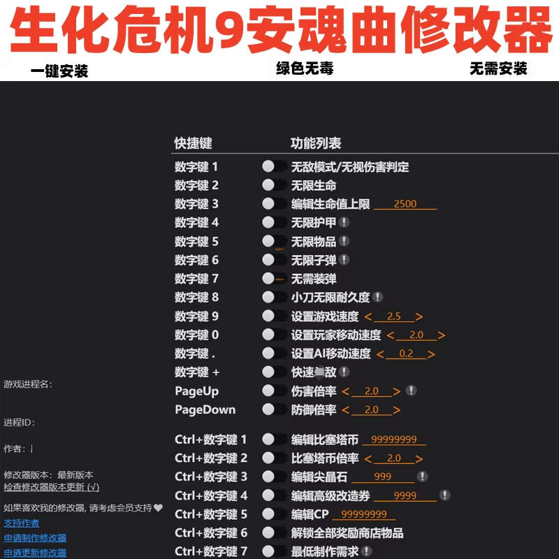 风灵月影修改器Steam生化危机9安魂曲修改器游戏合集辅助Wemod