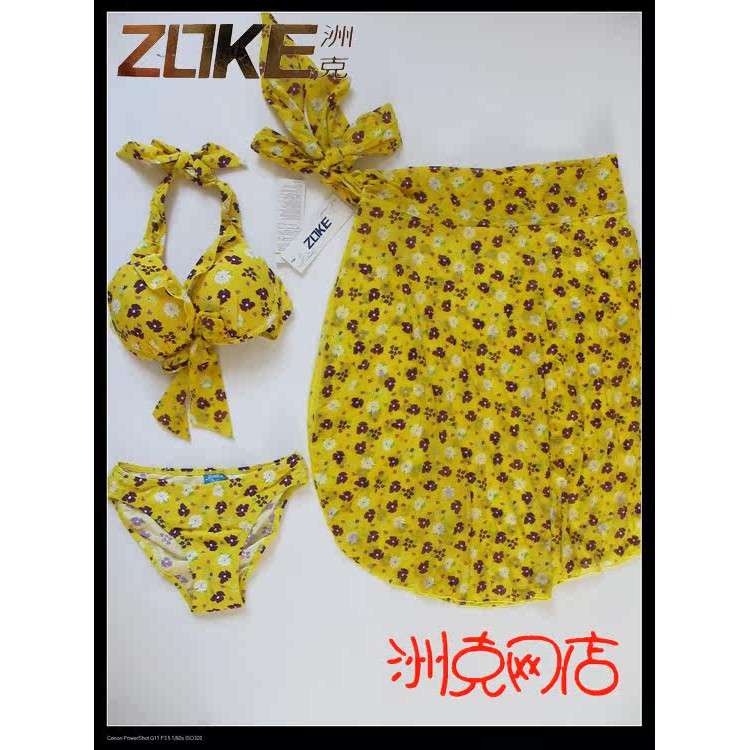 【清仓特价】专柜正品zoke洲克泳衣女比基尼泳衣三件套114501630