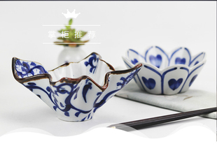 日式新品手绘陶瓷碗创意花形碗高颜值沙拉碗甜品碗复古陶瓷餐具碗